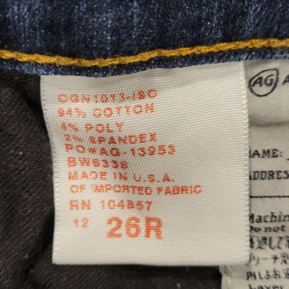 Adriano Goldschmied Medium Wash Jeans With Sewn In Fringe Hem Size 26R - Picture 8 of 13